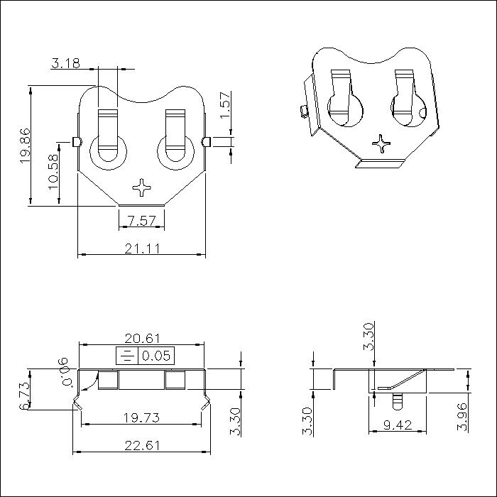 Battery Contacts FOR BR2016 DL2020 CR2032 BS-S-SI-R-3003