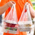 Sacs d&#39;épicerie en plastique personnalisés en vrac