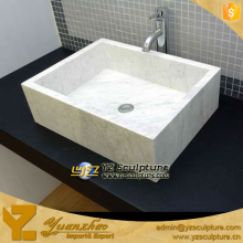 Elegant Hand Carved Natrual Stone Semi-Pedestal Sinks / Stone Sinks
