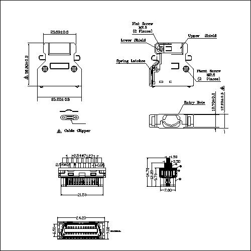 1.27mm Series Shielded Backshell Kits 26P Str 1.27mm Series Shielded Backshell Kits 26P Str