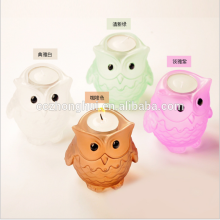 2016 hot sale crystal night owl candle holder for home decor