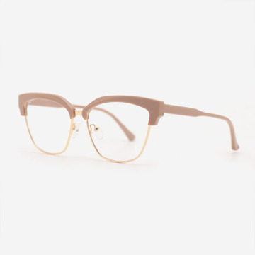 Square Acetate And Metal Combined Women's Optical Frames 23A3068