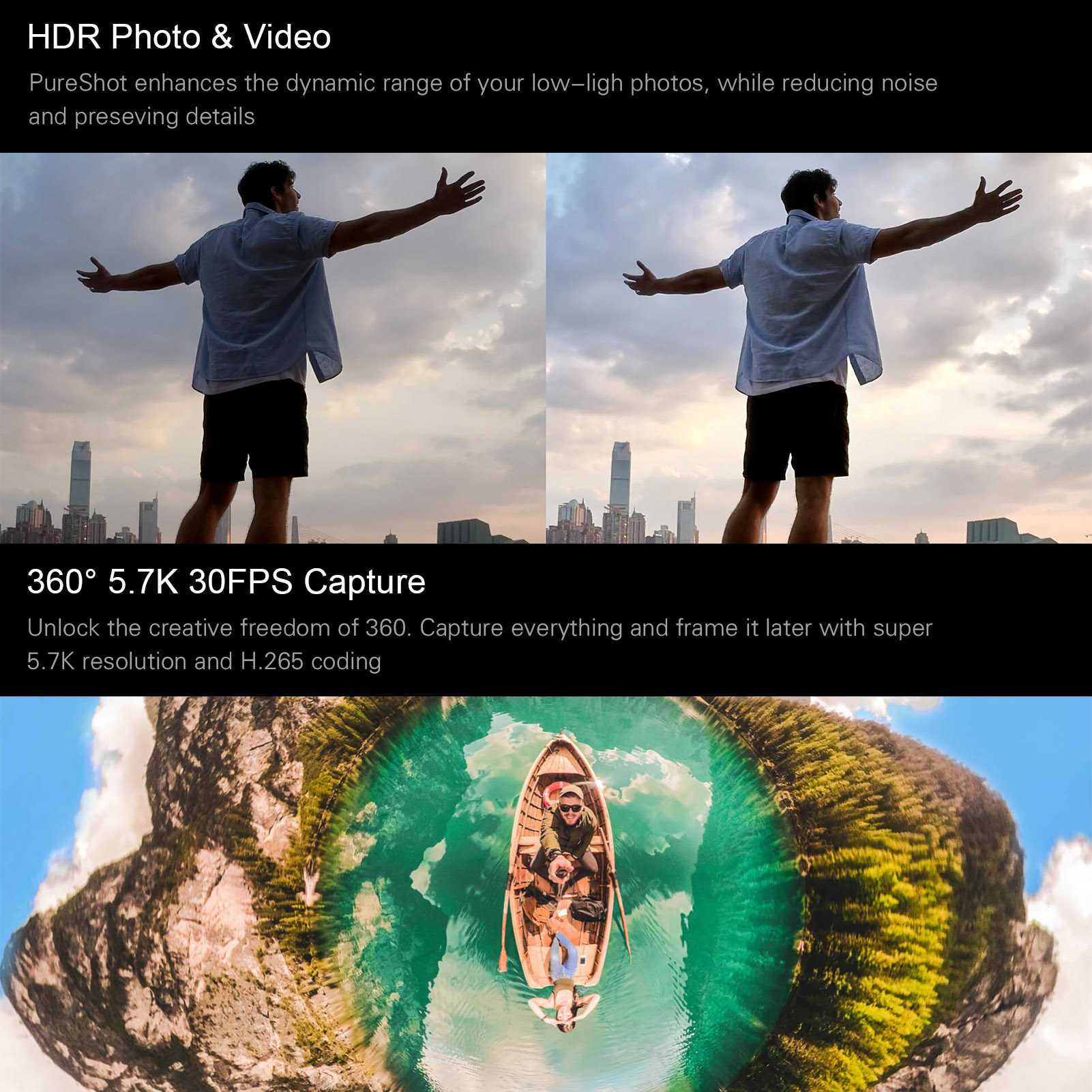 Insta360 ONE X2 Panoramic Video Action Camera LCD Touch Screen Waterproof Stabilization 360 Camera