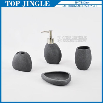 Nature Style Triangle Shape Gray Bath Accessories Set