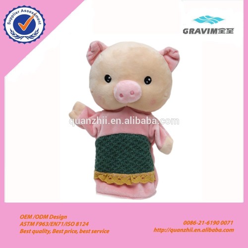 Stylish new hot toys stuffed soft toy wild animals plush toy pig hand puppet