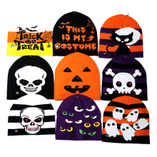 Funny Ghost Mohair Beanie Halloween Party Knitted Hat Skull Cap