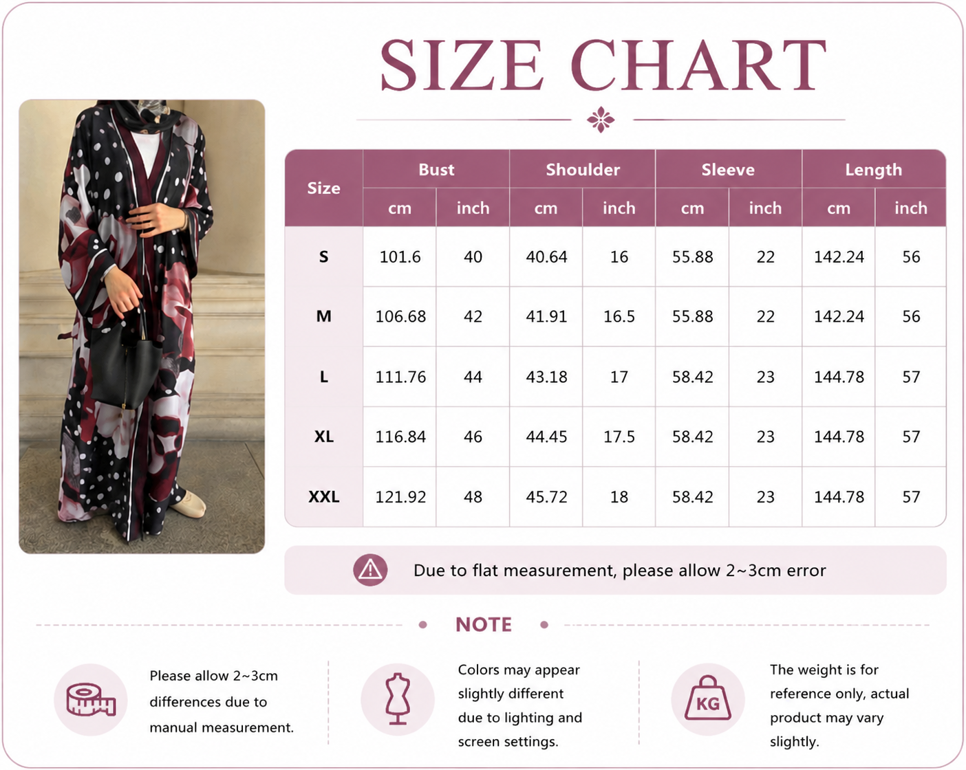 چاپ گل عبای باز با روسری Floral Print Open Abaya with Headscarf