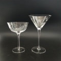 Met de hand gegraveerd kristalglas cocktailglas