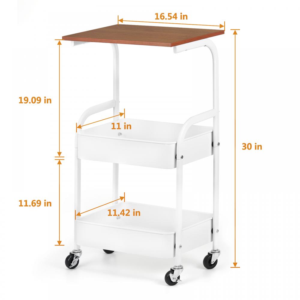 3 Tiers Collection Cart With Storage Basket
