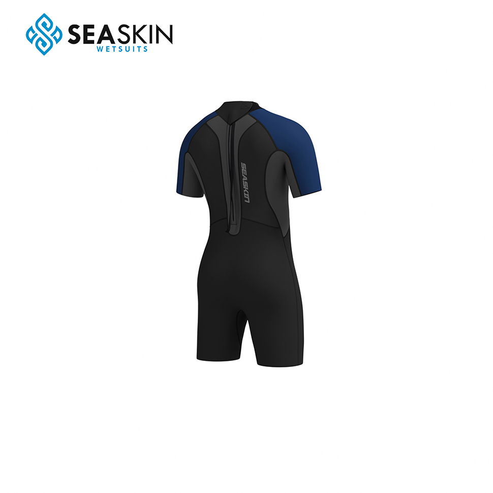 Seackin προσαρμόσιμο πίσω φερμουάρ short sleeve ανδρικά wetsuit