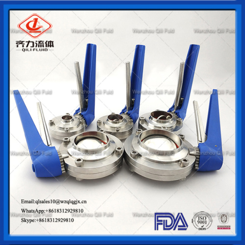 Food grade ss304 ss316L sanitary butterfly valve