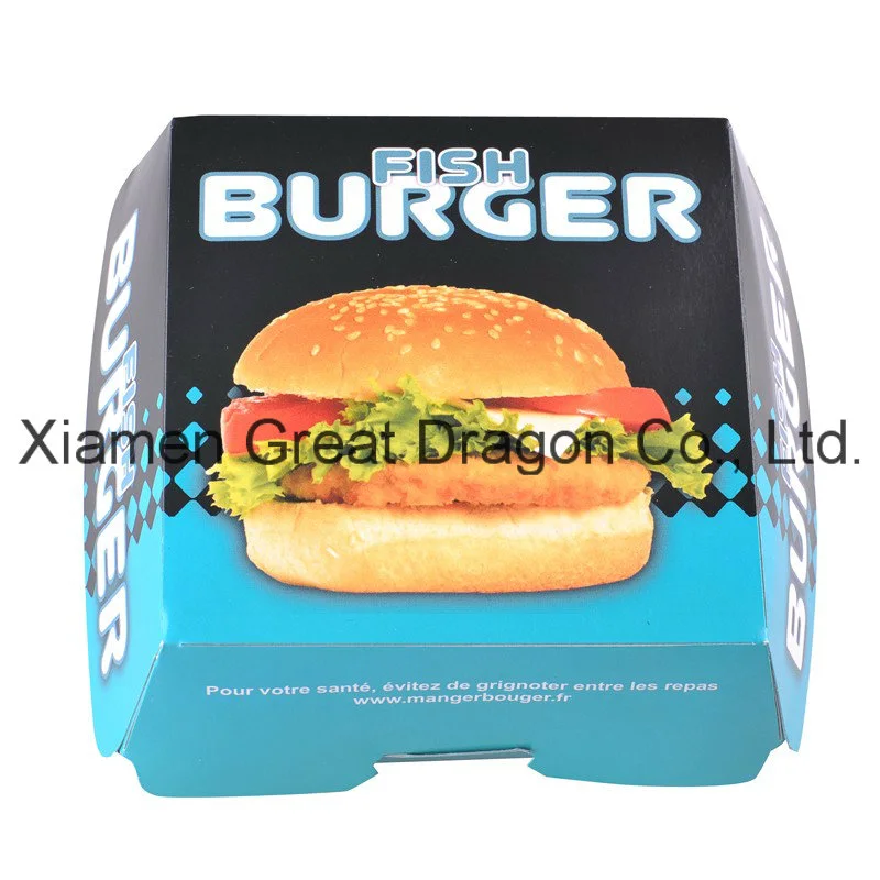 13cmx4cm Set of 6 Prefolded Boxes Burger Boxes (BB007)