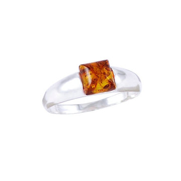 Square-shaped diamond jewelry rings natural stone silver ring