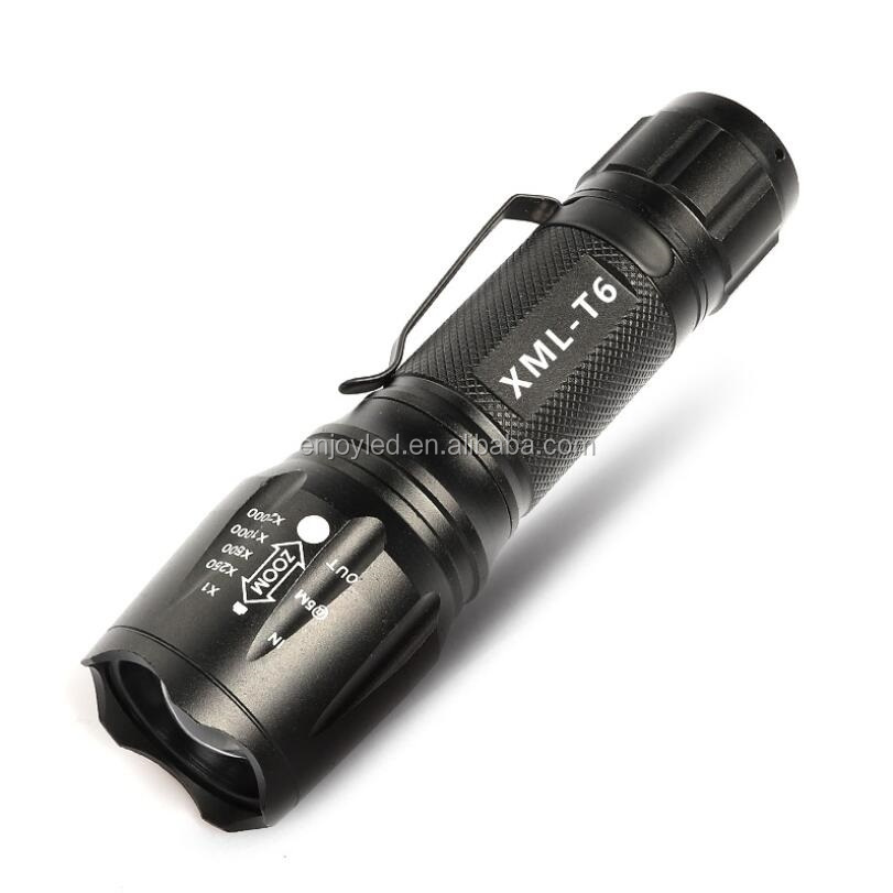 T6 1000lumens aluminium alloy waterproof torch adjustable tactical flashlight