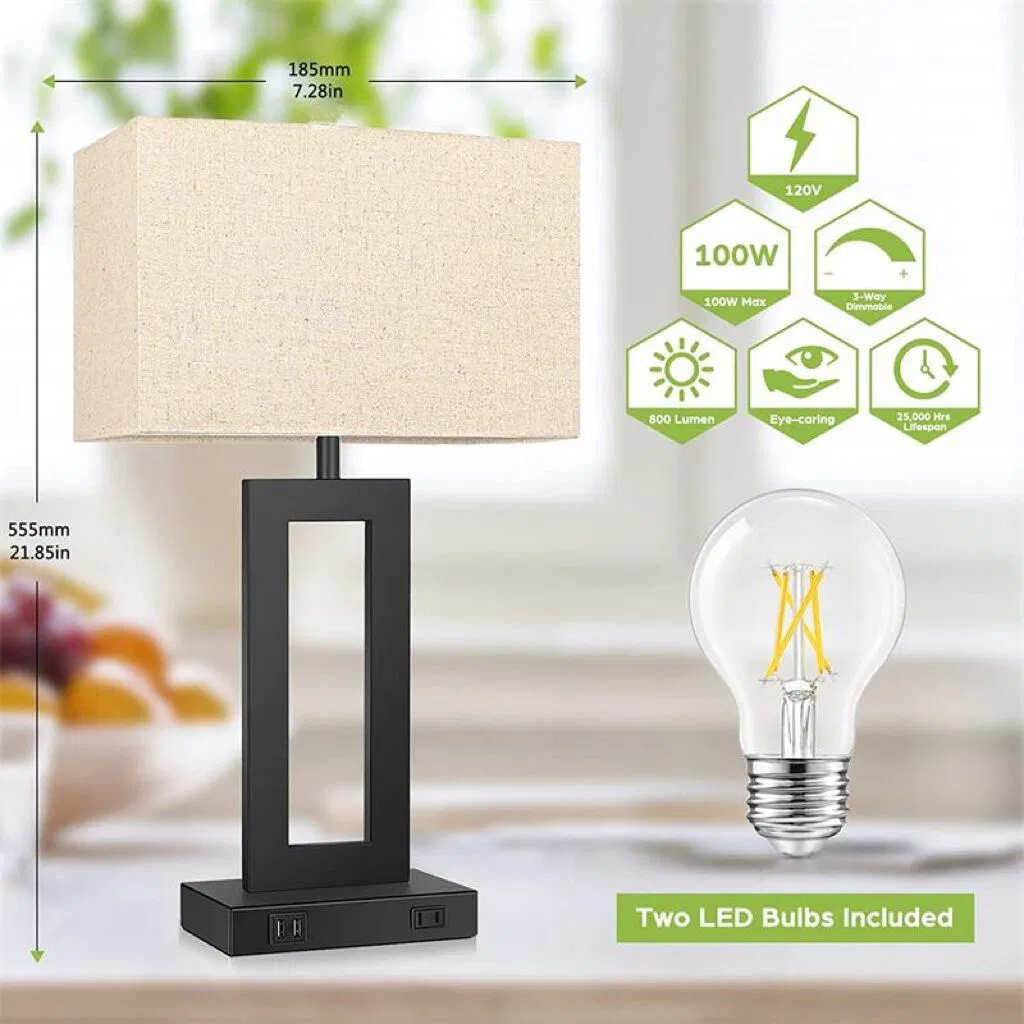 Stylish White LED Desk Lamp for Modern Bedroom Elegance