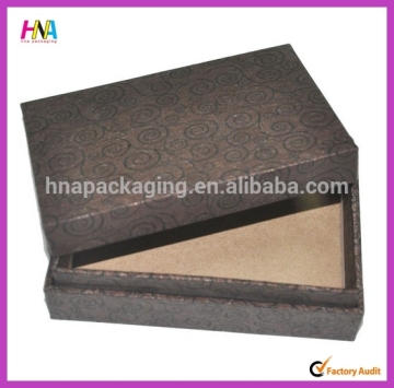 2015 embossed cardboard box rectangular black cardboard gift box