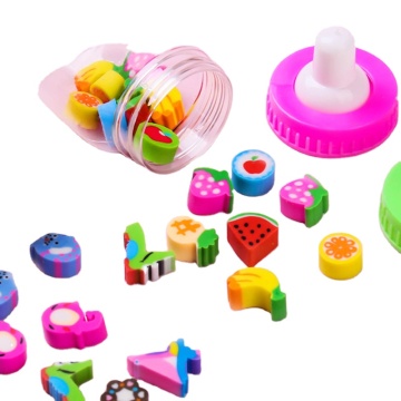Kids School and Office Fruit-Shaped Erasers - Plastic Color Pencil Rubber Erasers