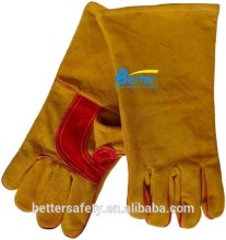 full lined cow split leather welding Work Glove Yellow