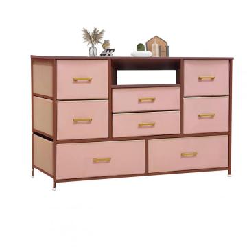 Pink Pu Leather Drawers Storage Drawer Dresser