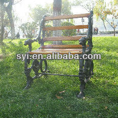 Customized Sizes Cast iron garden bench Outdoor Rattan Garden Chair