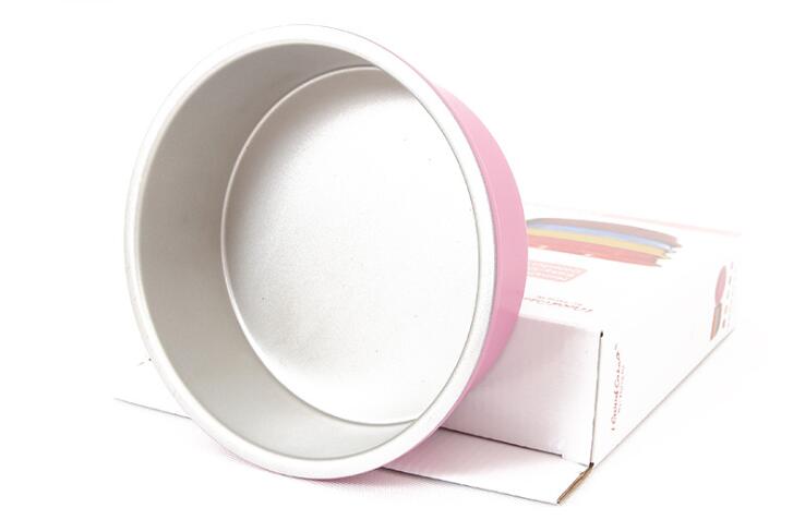 6' Carbon Steel Nonstick Round Cake Pan-Pink (3)