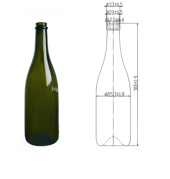 Thủy Tinh Mau Xanh đậm 750ml Chai Rượu Sam Banh Bossgoo Com