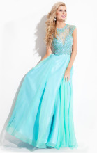 Cap Sleeve Long Chiffon Celebrity Dress