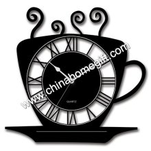 coffe cup shape wall clock