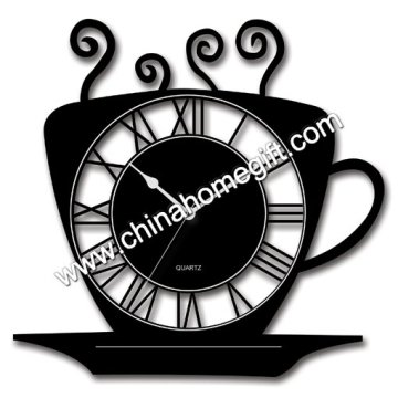 coffe cup shape wall clock