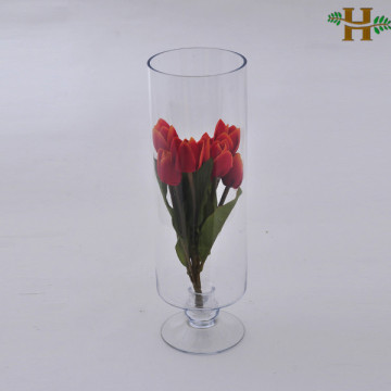 clear tall footed glass vases