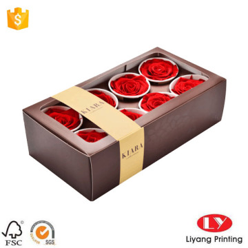 Custom Printed Cheap Flower Paper Box Clear Top