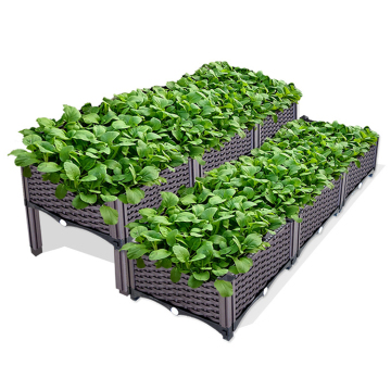 Elevated Rattan Style Plastic Outdoor Garden Raised Bed Planting Box