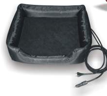 Black Pet Bed with Heated Pad