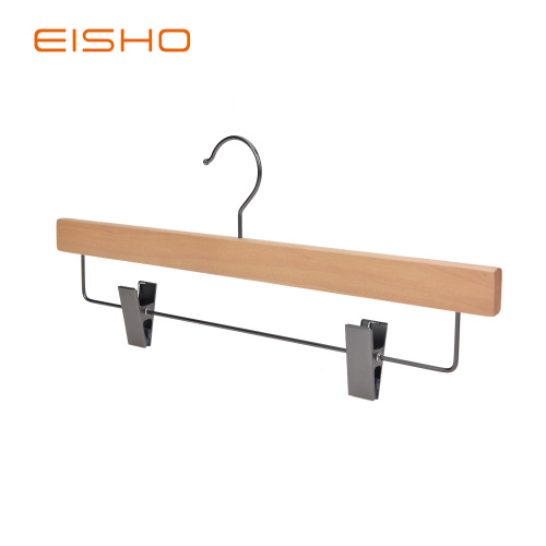 EISHO Adult Natural Bottom Wood Hanger With Clips