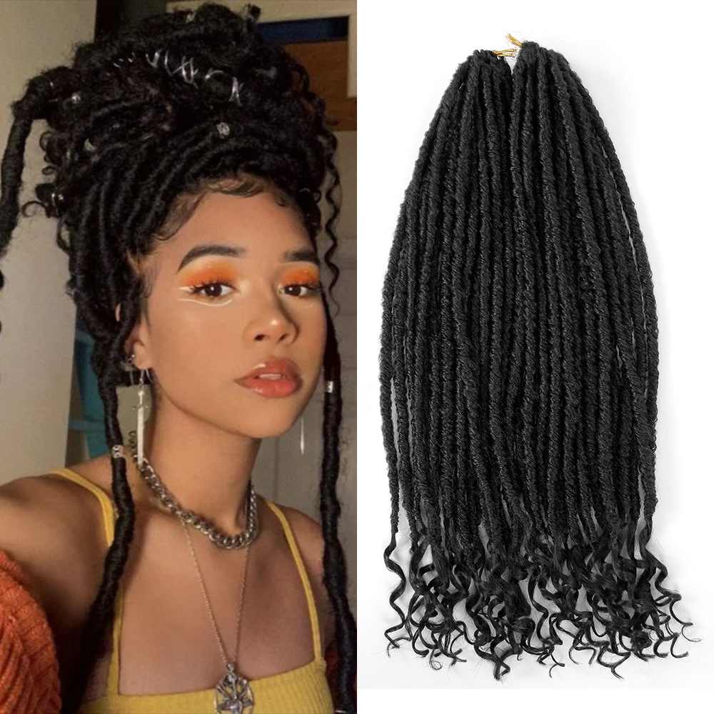 Crochet Hair Soft End Natural Synthetic Braids Brown Extension For Women
