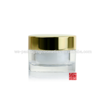 Aluminum Cap Plastic Base Cosmetic Cylindrical Cream Jar 50 ml