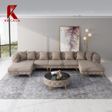 Modern Luxury Hotel U Shape Velvet Sectional Sofas