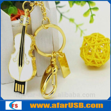DIY guitar usb stick, jewelry/crystal guitar usb, mini guitar shape usb with free keychain
