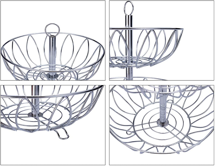 2 tier creative fruit and vegetable basket details