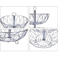 Keranjang sayuran buah stainless steel 2 tier