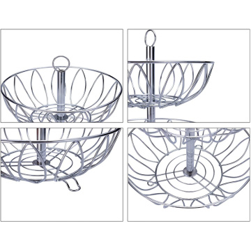 Stainless steel 2 tier fruit vegetable basket