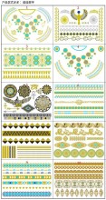 henna tattoo temporary tattoo sticker flash gold sticker waterproof