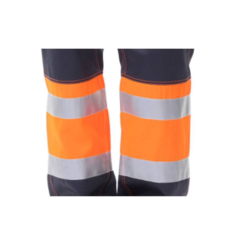 Warm Windproof Unisex Fluo Orange Yellow Work Pants with Reflective Tapes