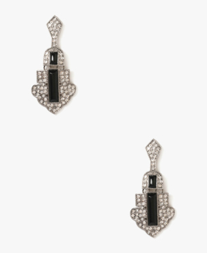 Wonderful silver drop earring with crystals and resins