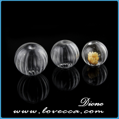 New arrival pumpkin design hot sale open hole clear glass cover hollow glass ball