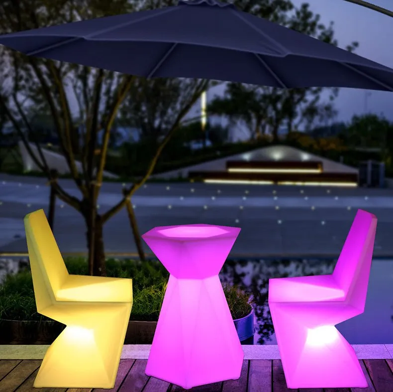 Elegant Luminous LED Outdoor Dining Set for Cozy Balconies