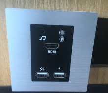 integrated bluetooth power media hub socket