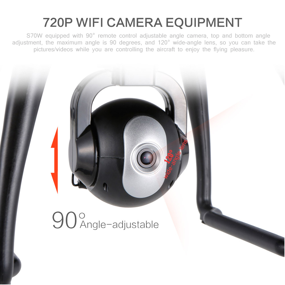 Hottest Drone S70W 2.4GHz GPS Professional Drone with Camera 720P Wifi FPV RC Drone Quadcopter Altitude Hold G-sensor