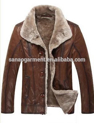 sheep leather lamb wool jackets for men wholesale