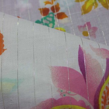 New arrival printed cotton dobby lurex fabric